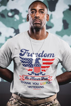 Load image into Gallery viewer, Freedom is Never Free/Thank You LGBTQ+ Veterans – Premium Short-Sleeve T-Shirt