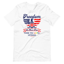 Load image into Gallery viewer, Freedom is Never Free/Thank You LGBTQ+ Veterans – Premium Short-Sleeve T-Shirt