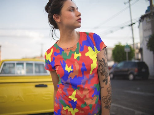 Rainbow Camo - Premium Short-Sleeve T-Shirt (All Over Print)