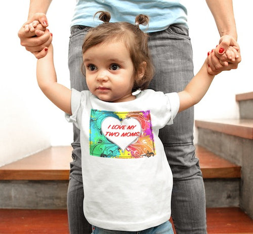 I Love My Two Moms - Premium Toddler Short-Sleeve T-Shirt