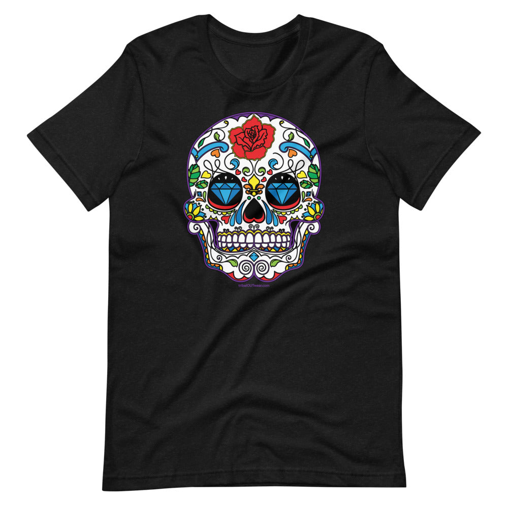 Rainbow Sugar Skull (Calavera) - Premium Short-Sleeve T-Shirt