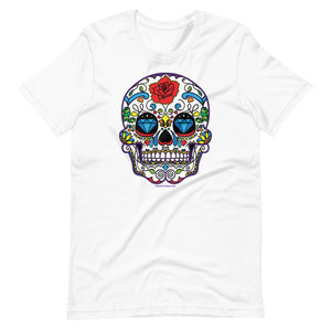 Rainbow Sugar Skull (Calavera) - Premium Short-Sleeve T-Shirt