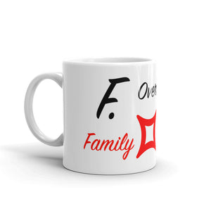 Family Over Everything (F.O.E.) – White Glossy Ceramic Mug (Wrap Around Print)